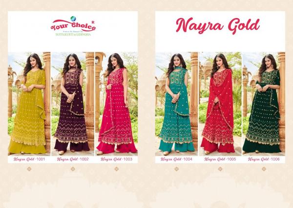 Your Choice Nayra Gold Blooming Georgette Salwar Suit Collection